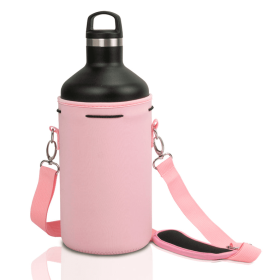 Made Easy Kit Water Bottle Carrier Holder w/Shoulder Strap (Color: Pretty in Pink, size: Small (12oz-14oz))