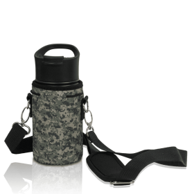 Made Easy Kit Water Bottle Carrier Holder w/Shoulder Strap (Color: Urban Camo, size: Small (12oz-14oz))