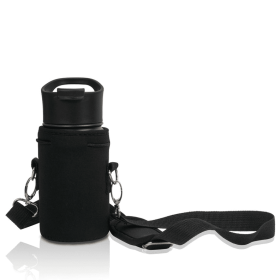 Made Easy Kit Water Bottle Carrier Holder w/Shoulder Strap (Color: Black, size: Medium (16oz-22oz))