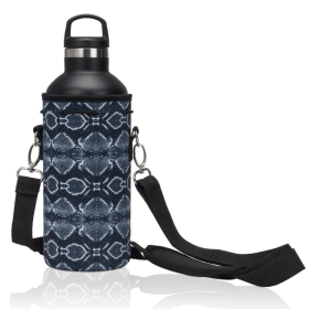 Made Easy Kit Water Bottle Carrier Holder w/Shoulder Strap (Color: Snake Skin, size: Large (32oz))