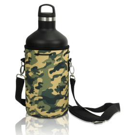 Made Easy Kit Water Bottle Carrier Holder w/Shoulder Strap (Color: Camo, size: XL (64oz))