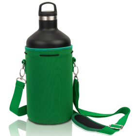 Made Easy Kit Water Bottle Carrier Holder w/Shoulder Strap (Color: Green, size: XL (64oz))