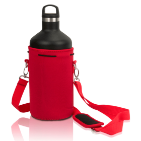 Made Easy Kit Water Bottle Carrier Holder w/Shoulder Strap (Color: Red, size: XL (64oz))