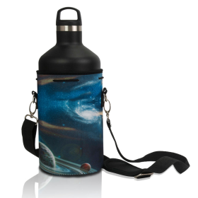 Made Easy Kit Water Bottle Carrier Holder w/Shoulder Strap (Color: Space, size: XL (64oz))