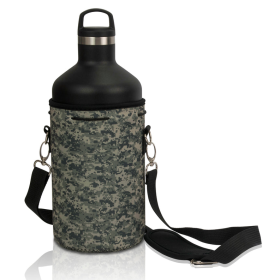 Made Easy Kit Water Bottle Carrier Holder w/Shoulder Strap (Color: Urban Camo, size: XL (64oz))