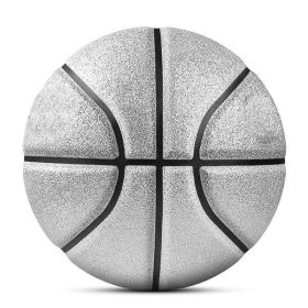 Glitter Ball Basketball (Color: Silver, size: 5)