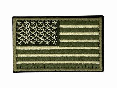 Tactical USA Flag Patch with Detachable Backing (Color: Army Green)