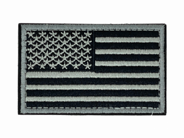 Tactical USA Flag Patch with Detachable Backing (Color: Grey)