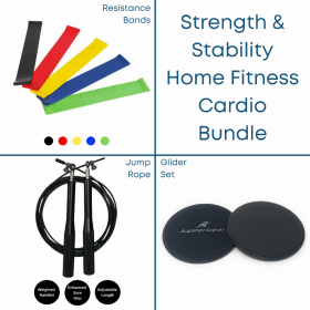 Strength & Stability Home Fitness Cardio Bundle (Color: Black)