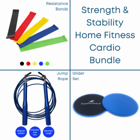 Strength & Stability Home Fitness Cardio Bundle (Color: Blue)