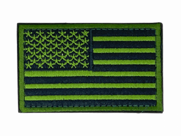 Tactical USA Flag Patch with Detachable Backing (Color: Green)