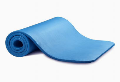 Thick Yoga and Pilates Exercise Mat with Carrying Strap (Color: Blue)