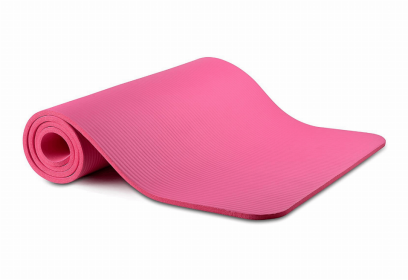 Thick Yoga and Pilates Exercise Mat with Carrying Strap (Color: Pink)