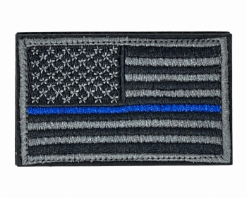 Tactical USA Flag Patch with Detachable Backing (Color: Aged Blue Line)