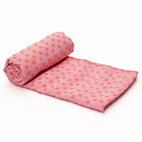 Premium Absorption Hot Yoga Mat Towel with Slip-Resistant Grip Dots (Color: Light Pink)