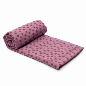 Premium Absorption Hot Yoga Mat Towel with Slip-Resistant Grip Dots (Color: Light Purple)