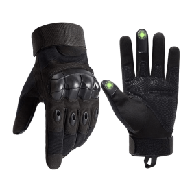 Tactical Military Airsoft Gloves for Outdoor Sports, Paintball, and Motorcycling with Touchscreen Fingertip Capability (Color: Black, size: large)