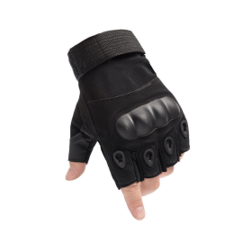 Tactical Military Fingerless Airsoft Gloves for Outdoor Sports, Paintball, and Motorcycling (Color: Black, size: X-Large)