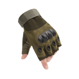 Tactical Military Fingerless Airsoft Gloves for Outdoor Sports, Paintball, and Motorcycling (Color: Green, size: X-Large)