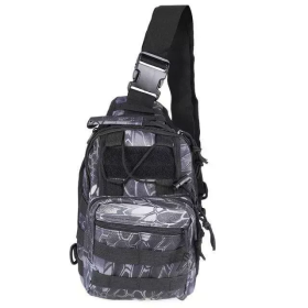 Tactical Military Sling Shoulder Bag (Color: Black Python)