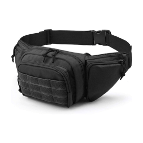 Tactical Military Waist Bag & MOLLE EDC Pouch For Outdoor Activities (Color: Black)