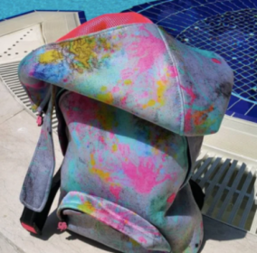 Print Basic - Hooded Backpack - Water-repellent (Color: Pollock Neon Pink)